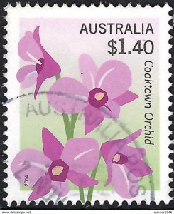 AUSTRALIA 2014 $1.40 Multicoloured, Flowers - Floral Emblems Cooktown Orchid FU