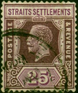 Straits Settlements 1914 25c Dull Purple & Mauve SG205 Fine Used (2)