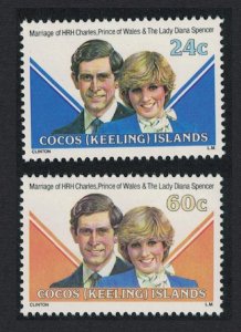 Cocos (Keeling) Is. Charles and Diana Royal Wedding 2v 1981 MNH SC#72-74