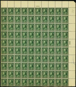 552, Mint VF NH 1¢ Complete Sheet of 100 Stamps - Stuart Katz