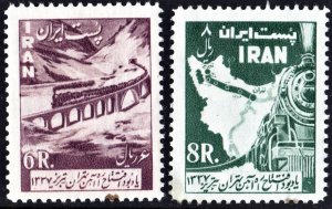 Iran SC#1103-1104 Completion of the Railway Line Tehran-Tabriz (1958) MNH*