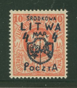 Poland/Central Lithuania #14 Unused Single