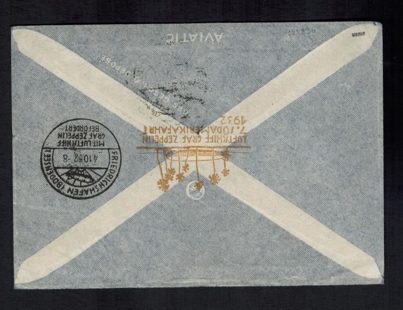 1932 Germany Graf Zeppelin Cover to Gallen LZ 127 7th SAF