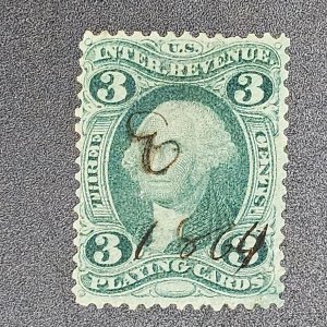 R17c Playing Cards 3cent used NG