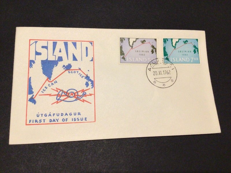 Iceland 1962 Atlantic Telephone Cable  first day cover Ref 60379