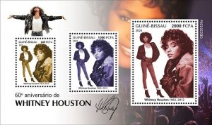 2024/03- GUINEA BISSAU - WHITNEY HOUSTON     3V  complet set    MNH ** T