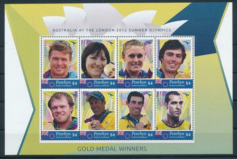 [106953] Penrhyn Cook Isl. 2012 Olympic Games London Australia sailing  MNH