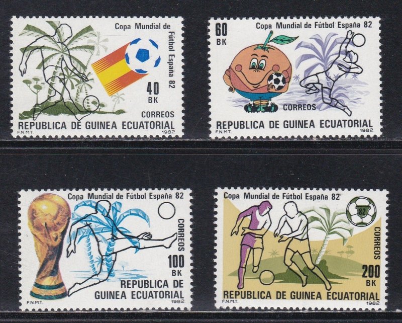 Equatorial Guinea # 55-58, World Cup Soccer, NH, 1/2 Cat.