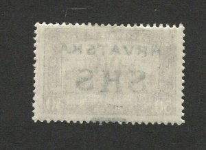 CROATIA-SHS YUGOSLAVIA-MH STAMP-ERROR MOVED OVERPRINT , 50 f -1918.