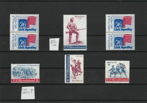 U.S. Bicentennial - some Pairs Mint Never Hinged Stamps ref 22668