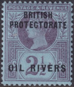 Sc# 4 Oil Rivers Niger Coast British Protectorate 1892 QV 2½p MVLH CV $10.00