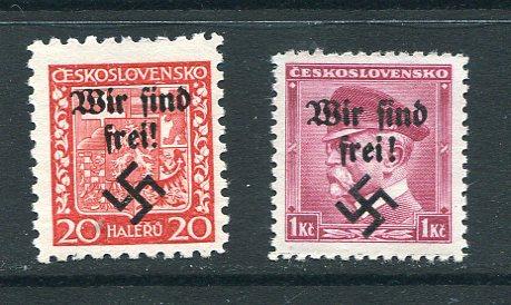 Czechoslovakia 1938 Overprint Wir find frei  Signed  MNH 7195