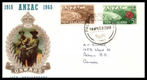 New Zealand 368-369 ANZAC Pen FDC