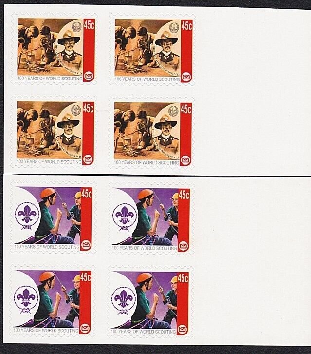 NEW ZEALAND 2007 CAL Scouting - self adhesives - corner blks of 4 MNH......A9849