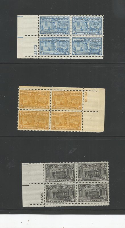 US SPECIAL DELIVERY PLATE BLOCK OF 4 COLLECTION, MNH, OG