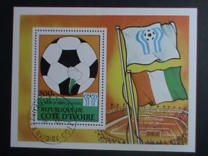 Ivory Coast Stamp-1978-SC#471-11th World Cup Soccer Argentina'78  CTO-S/S