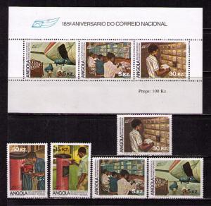 ANGOLA Sc# 670 - 674a MNH FVF Set5 + SS Post Office