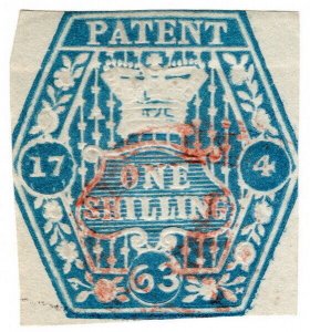 (I.B) QV Revenue : Patent Office 1/- (1863)