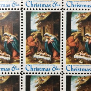 1414   Christmas Nativity    MNH 6¢ Sheet of 50 with no gum breakers   In 1970