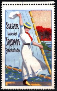 Vintage Germany Poster Stamp Winner Remains Trumpf Chocolate