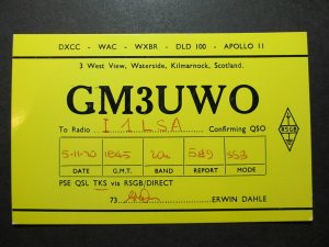 5399 Amateur Radio QSL Card Waterside Kilmarnock Scotland-