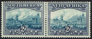 SOUTH AFRICA 1933 UNION BUILDINGS 2D BLUE & VIOLET PAIR HYPHENATED  PRINTING