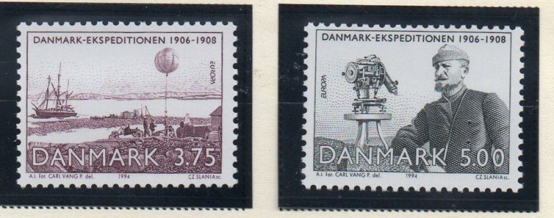 Denmark  Scott 1004-05 1994 Europa Expedition stamp set mint NH