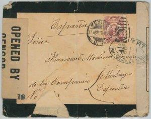 MEXICO - POSTAL HISTORY: MOURNING COVER to SPAIN with FRENCH & USA CENSOR 1930-