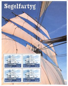 Sweden Scott 2592 MNH souvenir sheet, sailing ships engr. by Martin Mörck