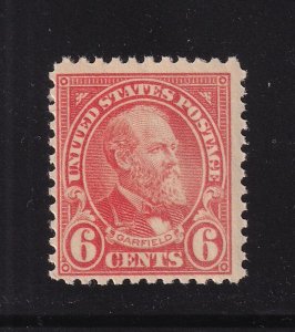 1922 Garfield 6c red orange Sc 558 MNH with full OG single stamp CV $65 (Q2