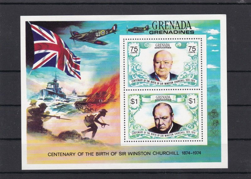 Grenada Mounted Mint Centenary Birth Sir Winston Churchill  Stamps Sheet rf22152