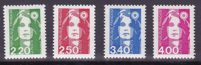 France 1990-92 Marrianne (4) Values from the New Definitive Series VF/NH