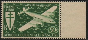 French West Africa Sc #C2 Mint Hinged; Mi #25