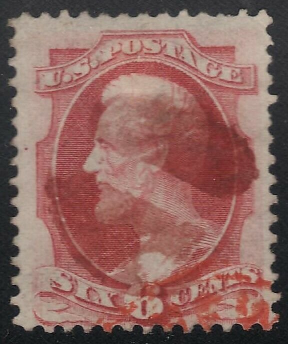 US Scott # 148 6c Lincoln Used / Red Cancel
