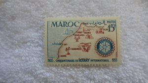 FR. MOROCCO 1955 map & rotary com.set of1