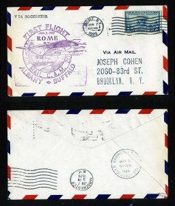 # 650 on CAM # 20 First Flight cover from Rome, NY to Rochester, NY - 1-7-1929