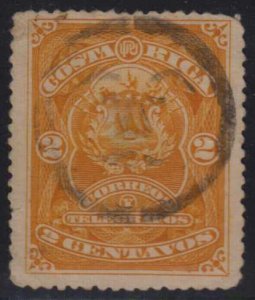 COSTA RICA 1892 Sc 36 CHOICE BLACK SMILY FACE MUTE CANCEL MOST SCARCE 