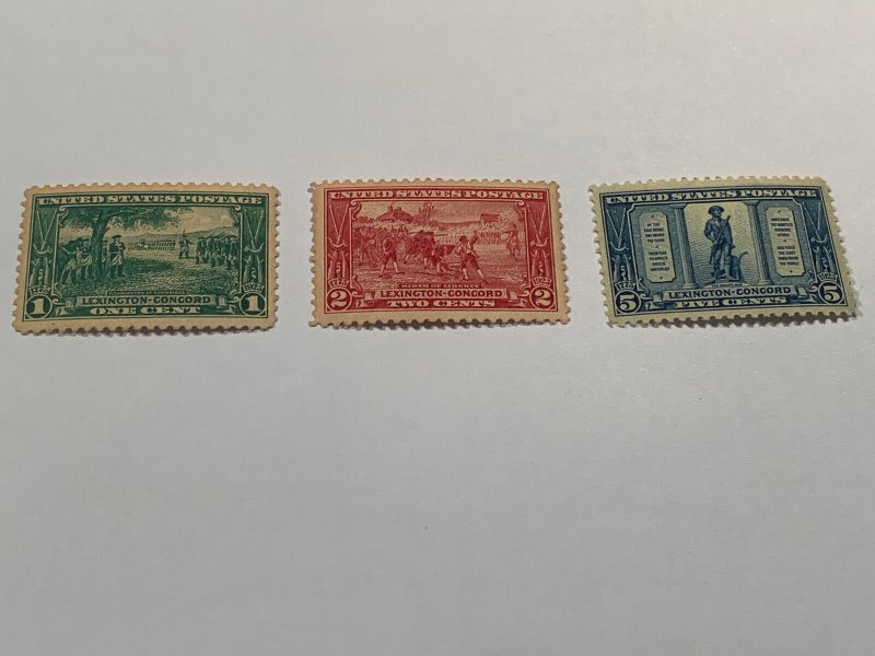 SCOTT # 617,618 and 619  MNH MLH  1925 LEXINGTON CONCORD COMMEMORATIVE ISSUE