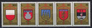 SAN MARINO 1974 MNH SC.843/847 Coats of Arms