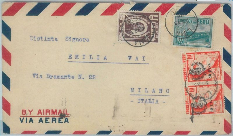 81697 - PERU - POSTAL HISTORY -   AIRMAIL  COVER to ITALY  1946