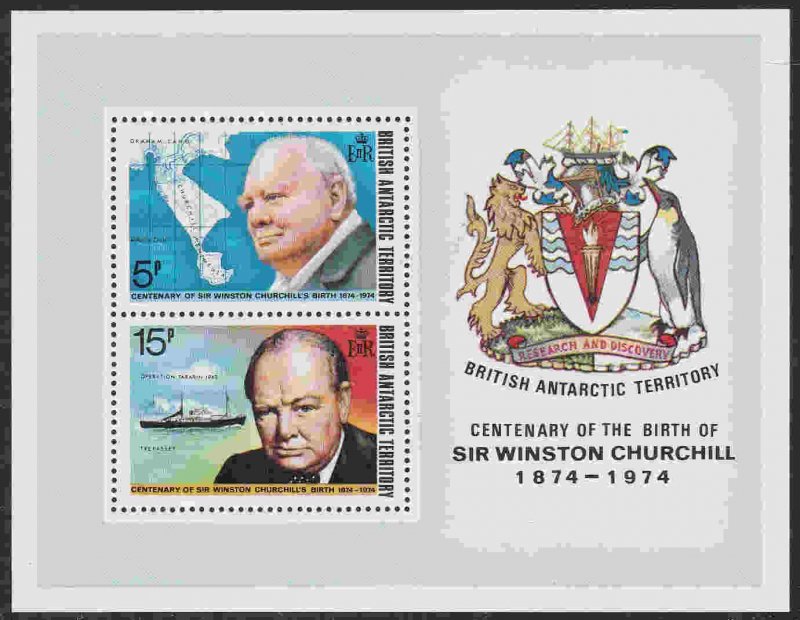 British Antarctic Territory #63a s/sheet F-VF Mint NH ** Winston Churchill