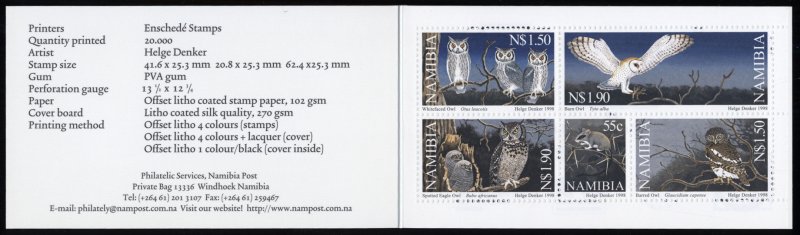 Namibia 1998 OWLS Scott #902a Booklet Mint Never Hinged