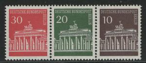 Germany Berlin Scott # 9N253, 9N252, 9N251, mint nh, se-tenant, Mi # W43