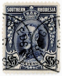 (I.B) Southern Rhodesia Revenue : Duty Stamp £5 (1931)