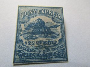 US Local Stamp 1862, Scott. # 143L8, Blue-Wells Fargo 25c Stamp, MH NG,