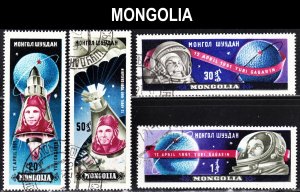 Mongolia Scott 232-35 complete set F to VF CTO. Great topicals. FREE...