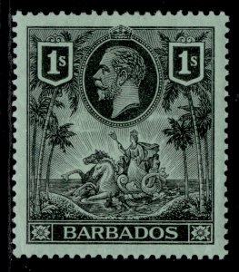 BARBADOS GV SG178, 1s black/green, M MINT. Cat £17.