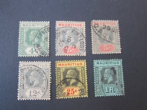Mauritius 1922 Sc 183-4,84a,91,94,96 FU