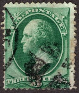 1870, US 3c, Washington, Used, Sc 147