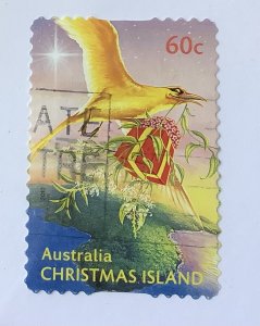 Christmas Island  2010 Scott 491 used - 60c,   Christmas, bird delivering gift